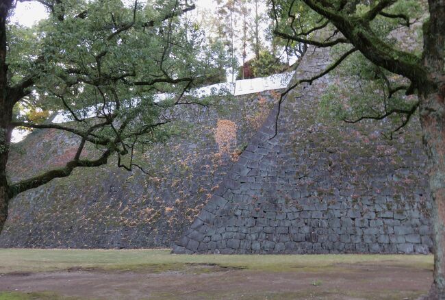 2017暮、南九州の名城(25/26)：12月14日(9)：熊本城(3/4)：復興途上、隅櫓、北側石垣