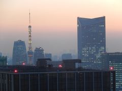 冬至の日に丸の内ビル36階から見られた夕景色