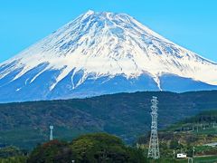 新富士駅あたり(富士山冠雪）展望　品川=新幹線ひかり=米原　☆琵琶湖線≫彦根へ