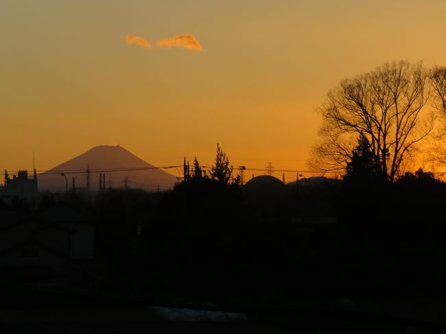 1月3日、午後4時20分過ぎより、ふじみ野市から素晴らしい影富士が見られました。　<br /><br /><br /><br />*写真は午後4時34分に見られた影富士