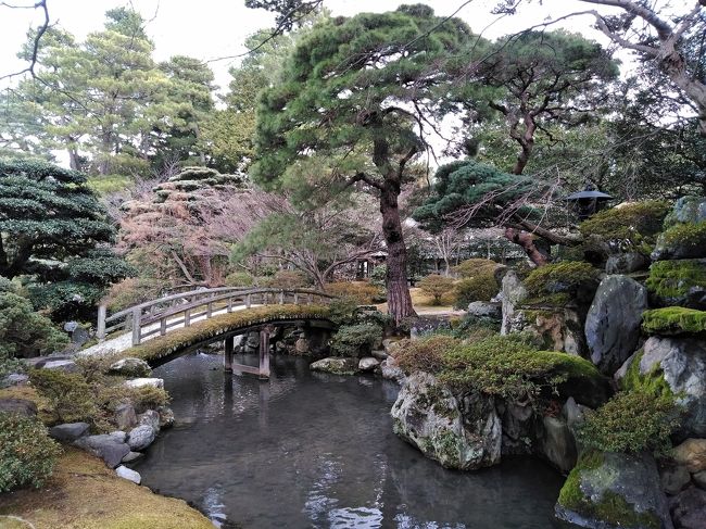 家内との京都の旅は三日目の最終日。前日は雨だったが、今日はいい天気だ。それに暖かい。外歩きが楽にできるし、観光客も春や秋ほど多くはない。そこで、午前中は天龍寺を再訪したのだが、残る午後の時間は、京都御所に行こうということになった。<br />京都御所は家内と２０１１年１０月３１日、秋の一般公開が始まり、その初日の朝一番に訪問している。その時の旅行記：<br />https://4travel.jp/travelogue/10680282<br /><br />昨年９月２６日には一人で訪問している。予約なしで入場できると知って再訪したのだ。その時の旅行記：<br />https://4travel.jp/travelogue/11287412　  　<br /><br />今回は、デジカメの予備バッテリーをなくしてしまったので、スマホで少しだけ撮影した。冬の庭園の写真を中心に出しておく。<br /><br />内部でガイドのような説明員の方が話しかけてきて、歴史上の話などをやりとりをした。海外駐在が長かった方だそうで、私の一歳年下とのこと。週２日の仕事だそうだ。この方なら海外の客にも英語で説明されるだろう。<br /><br />自由に入場できるようになり、平日の冬だと、まったくゆったりと散歩できるすばらしい場所となっている。明治天皇が江戸に移られるまではここでお過ごしになった場所なのだ。なお、紫宸殿より奥の方に後で建てられた建物の周囲にある庭園は、設計も新しいことがわかる。庭園も時代によって様式が変化している。<br /><br />一枚目は御池庭の写真。詳しくは昨年９月２６日の旅行記参照。<br /><br />明治維新の際、明治天皇を囲んだ小御所会議をした小御所と、その隣の王政復古宣言をされた御学問所の前にある庭だ。明治維新発端の場所の一つだろう。  <br /><br /><br /><br />