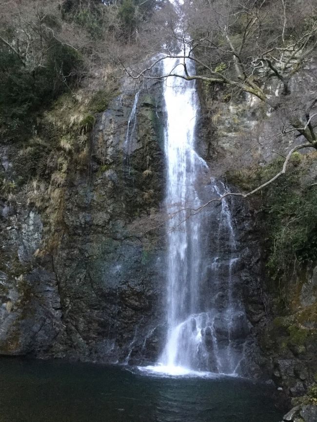 大阪に行ったら箕面大滝を見に行こうと決めていたので初日全ての用事を済ませて箕面大滝に向かいました。瀧道と言われる遊歩道を歩きながらいろんなところを写真を撮りながら滝を目指したかったけど時間が遅く箕面駅からの見学は無理だと判断し滝の近くの駐車場に車を止めて滝に降りて行きました。滝の近くの案内図を見ると台風21号で瀧安寺から通行止めになっていました。<br /><br />……皆さんの旅行記には敵いませんので適当にスルーしてください！………