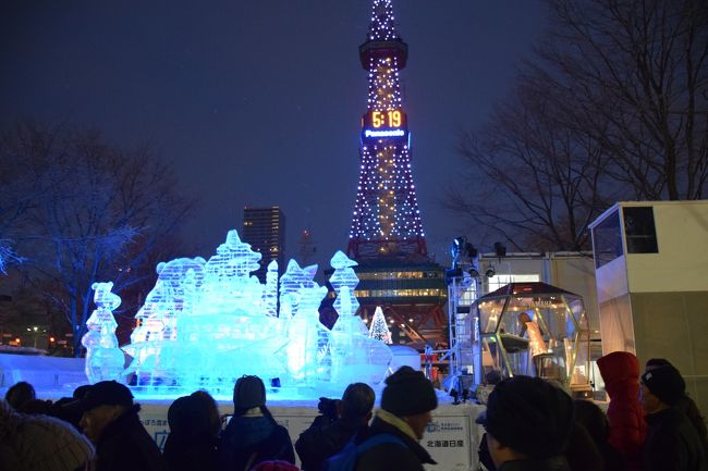 2018年のさっぽろ雪まつりです。昨年のピコたろうは今年は1体もありませんでした。