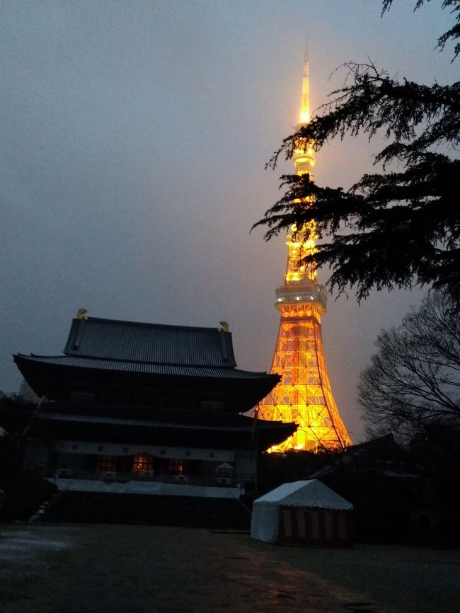 新しく出来た京王プレッソイン浜松町に宿泊<br />雪の中の増上寺にお参り<br />朝のお勤め、晨朝法要に出たかったのに行ったら終わってた。。。<br />その翌日には上野の東京国立博物館に