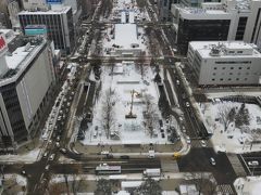 雪景色を見下ろす「さっぽろテレビ塔」にあがる