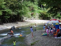 ４９．お盆休みの紀伊半島７泊　八瀬駅地ビール祭り　高野川　エクシブ京都八瀬離宮　ラウンジの喫茶