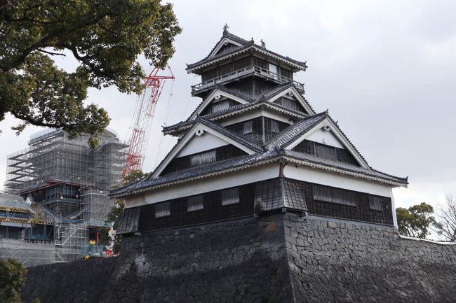 熊本在住の友人のかねてからのお誘いを受け、<br />貯めるばかりで期限切れが近づきつつあるマイルを使って2泊3日の熊本旅行へ。<br /><br />定番の熊本城、水前寺公園に加え、熊本市内からバスで1時間強のところにある山鹿温泉へ。<br /><br />残念ながら熊本城は未だ復興の途。<br />震災の爪痕を記憶するとともに復興への願いを思いを馳せる。<br /><br />熊本の温泉といってまず思い浮かべるのが黒川温泉だが、全国区の人気ということもあり、<br />予約に出遅れてしまい、予約取れず。<br />阿蘇方面の温泉は地震の影響で公共交通機関が寸断されており、車なしでは厳しいということで、断念。<br />よくよく調べてみると、全国的な知名度はないものの、熊本市内から容易にアクセスできる温泉がいくつかある。<br />山鹿温泉はそのうちの一つ。近県からのお客さん向けということもあり、ローコストな宿が多く、<br />明治時代に建てられたものの、江戸時代の香りを残したスタイルの歌舞伎芝居小屋もあり、<br />ちょっとした観光も楽しめる穴場とも言える温泉地だった。<br />