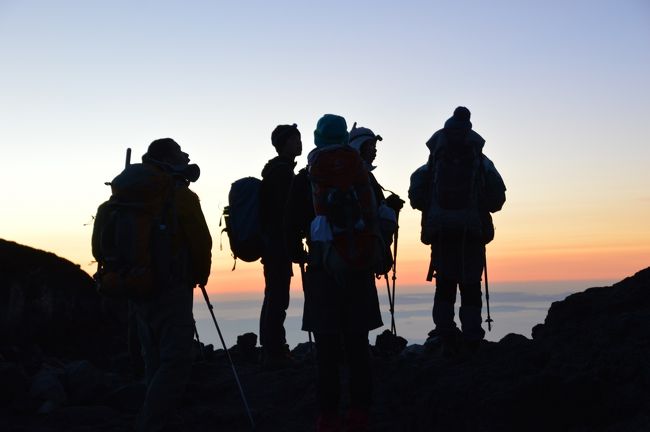 富士山頂での御来光