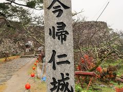 沖縄-10　今帰仁城跡b〔世界遺産〕堅牢な城壁延々と　☆小雨に霞む展望/資料館も見学