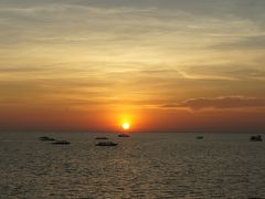 カンボジア シェムリアップ&タイ バンコク (8)トンレサップ湖の美しい夕日