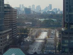 久しぶりにグラントウキョウノースタワー12階から見られる東京駅及び東京駅舎前の行幸通りの風景