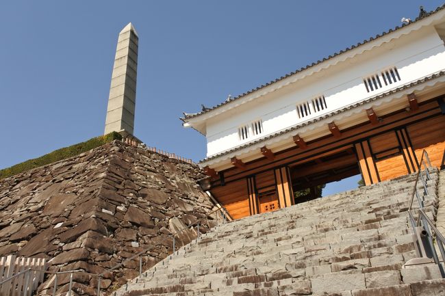 日本100名城の甲府城を訪れ、その後武田氏館跡に行きました。<br />ここでは、甲府城について書いていきます。<br /><br />＜甲府城事前メモ＞<br />- 武田氏滅亡後、豊臣政権の重臣「浅野長政・幸長親子ら」によって一条小山と呼ばれる丘陵地に築かれた平山城<br />- 武田氏館に代わる城として築城された<br />- 別名は舞鶴城<br />- 豊臣政権下では徳川氏を押さえる城として重視された城<br />- 江戸時代には、外敵の江戸侵攻を阻止する城として代々将軍家の子が城主となり引き続き重視された<br />- その後、柳沢吉保が徳川親藩以外で初めて城主となって入城した際に、城の拡張と修築が行われ城下も整備された<br />- 本丸や稲荷曲輪・数寄屋曲輪は野面積の石垣が残る<br />- 天守台は江戸城・名古屋城・会津若山城につぐ巨大なもの<br />