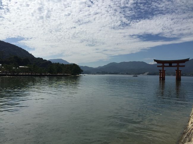 広島への用事ついでにほぼ一人でぶらり観光。<br />宮島の美しさはこれか・・・！と感激。お天気良いのが更によかった。<br />今度はもっと宮島で一日過ごしてみたいな～