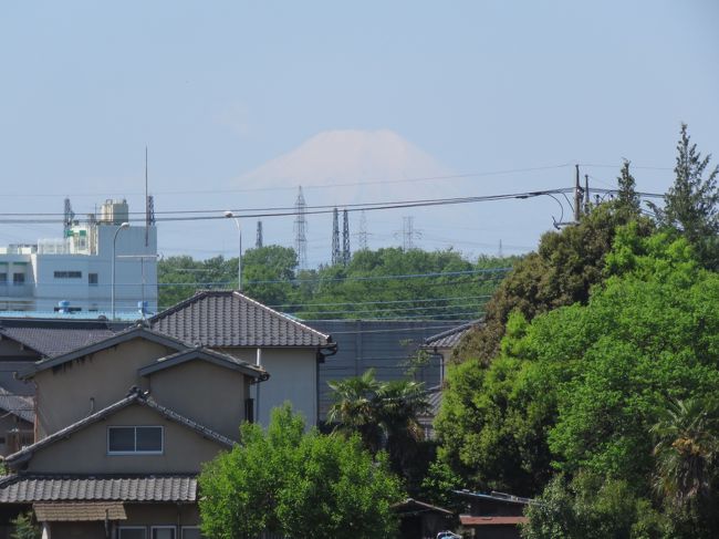 4月28日、午前10時過ぎにふじみ野市よりうっすらとした富士山が見られました。<br /><br /><br /><br /><br />*写真はふじみ野市より見られた富士山