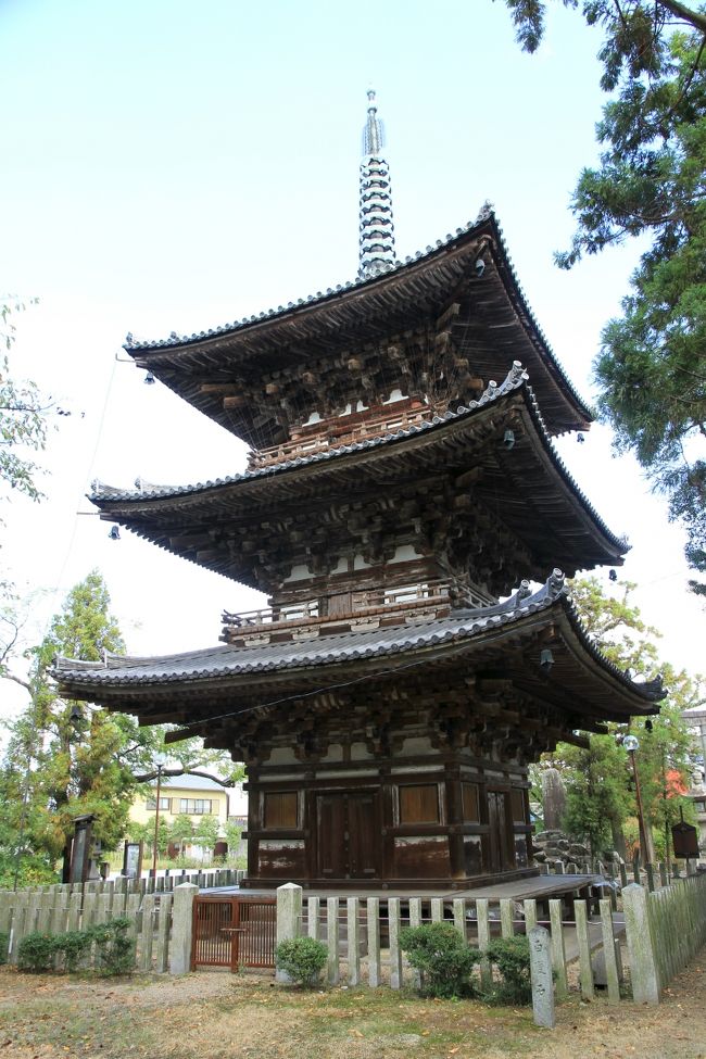 北葛城郡広陵町の小さな集落に建つ百済寺鎌倉時代に建てられた三重塔。優美な姿をしています。重文です。現在は無住のお寺です。