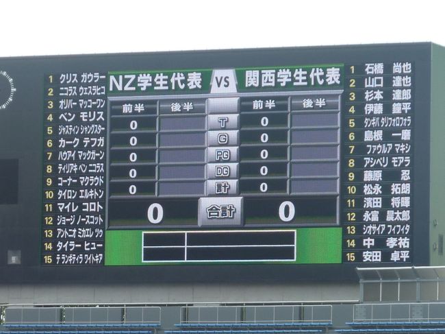 ニュージーランド学生代表(NZU)　対　関西学生代表　国際ラグビー親善試合