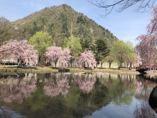 家族旅行で越後湯沢に行った時、立ち寄った公園で、池に映る美しい光景です。<br />