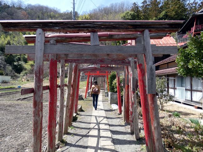 象山 恵明禅寺（えみょうぜんじ）を参拝して駐車場に向かって歩くとすぐに、川沿いに赤い鳥居が見えてきます。<br /><br />鳥居の横には竹山随護稲荷神社の由来を書いた案内が建っていて、先ほどの恵明禅寺（えみょうぜんじ）に在ったものが、神仏分離令より高台に移されたようで、こちらも訪ねてみることにします。<br />