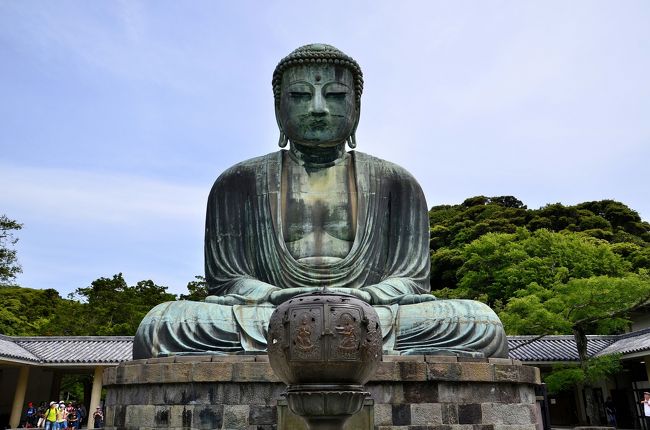 鎌倉に数多ある名所の中でも屈指の人気スポットが、街のシンボルとも言える「鎌倉大仏」です。鎌倉唯一の国宝仏像であると共に、日本三大大仏にも数えられる「鎌倉大仏」が鎮座する高徳院の見所を紹介します。因みに、「ミシュラン・グリーンガイド」１つ星の観光地です。<br />高徳院は、鎌倉市長谷にある浄土宗系の寺院で、山号は「大異山」、正式名称は「大異山高徳院清浄泉寺（しょうじょうせんじ）」です。本尊には、「鎌倉大仏」として知られる阿弥陀如来坐像を祀ります。<br />創建については、史料が乏しく、開基（創立者）と開山（初代住職）は共に不詳とされる、謎めいた寺院です。草創は、光明寺の奥の院を遷したとの説がありますが、これも史料が乏しく定かではありません。当初は真言宗の寺院でしたが、鎌倉 極楽寺を開いた真言律宗の忍性が住持となったこともあります。その後、建長寺の末寺となって臨済宗に改宗し、浄土宗の鎌倉 長谷寺の管理下に置かれたりと変遷を重ね、江戸時代中期に芝 増上寺の祐天上人が再興して以降は浄土宗に定まり、「高徳院」という院号を名乗りました。<br />境内一帯は「鎌倉大仏殿跡」の名称で国の史跡に指定されています。個人にご利益のあるスポットではなく、平和、国家安泰を願う場です。<br />高徳院のHPです。<br />http://www.kotoku-in.jp/