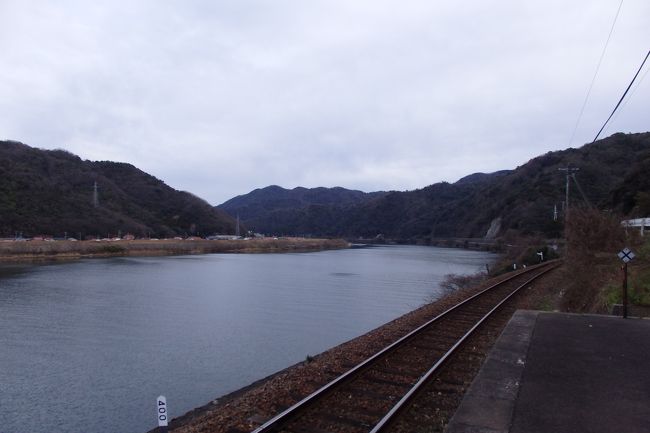 2018.01 廃線前に行く三江線駅巡り（９）悠々と流れる江の川に臨む・江津本町駅