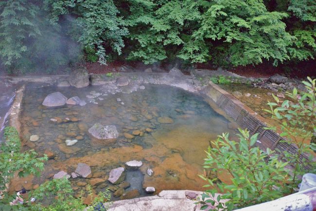 群馬県は東北震災よる原子炉爆発の放射能により、汚染された地域である。一時は伊香保温泉では放射能の状況を公開していた。榛名湖では釣りでとったワカサギなどの持ち帰りを禁じていた。<br />現在は、以下の群馬県のデータが示すように、基準値以下であり、食することは可能であるとしている。<br />【6月15日】放射性物質に対する水産物の安全検査について（第２２８回）（蚕糸園芸課）<br />測定結果は測定機器の測定限界値以下であり、ないことが証明されたわけではない。<br />http://www.pref.gunma.jp/houdou/f23g_00084.html<br />特に榛名湖等の内陸の淡水湖が問題となるのは、周辺から流れ込んだ放射性物質が湖に流れ込み、湖底に蓄積され、食物連鎖を通して、魚等に蓄積されることとなる。<br />河川の場合は、放射性物質は東京湾に流れ込み、海底に蓄積されているだろう。<br />妻は、私と情報を共有しているので、ホテル光山荘で岩魚が供された際に「この魚はどこで獲れたのですか。」宿の主人に聞いてみた。<br />宿の主人の答えは「近くの養殖場から」<br />私は追加メニューに馬刺しと鹿刺しがありますが、これは頼めるのですかと宿の主人に聞いてみた。<br />宿の主人の答えは、<br />1.馬刺し<br />保健所の指導で、北海道のある場所で加工した馬肉しか食べられなくなった。<br />2.鹿刺し<br />群馬県の山々が放射能に汚染され、草木を食べる鹿も汚染されたことから、鹿刺しを提供しなくなった。<br />ここまで、放射能汚染が進んでいるとは予測しなかった。<br />A　旅の背景<br />1.独身の息子<br />運転免許を取得してから55年、運転能力の衰えは顕著であり、さらに昼食後は睡眠をとる必要がでている。<br />マイカーを独身の息子と共同で取得したが、使う機会は年々少なくなっている。他の息子達は結婚し、子供を持ち、もう親とは遊んでくれない。<br />2.マイカーでの温泉旅行<br />土曜出発日曜帰着での温泉旅行の経験があるがこの場合は、帰路渋滞となり、主に運転する息子は日曜帰着を嫌がるようになって来た。<br />3.今回の提案<br />金曜出発土曜帰着。午前中の運転は私、午後の運転は息子。顎足（食事旅費）付き、お土産付。息子の費用負担ゼロ。<br />目指すは秘境の温泉、尻焼温泉。<br />4.尻焼温泉とは<br />尻焼温泉とは群馬県吾妻郡中之条町の長笹沢川の川底と川岸から湧き出る温泉である。<br />長笹沢川とは群馬県管理の一級河川である。尻焼温泉を利用することは、他の河川で水泳するのと同様にすべて自己責任である。<br />尻焼温泉は長笹沢川の土石流防止目的のためか、入浴客向けであろうか。二か所に堰が設けられている。<br />上段の堰までの間には温泉はない。<br />上段の堰と下段の堰の間の水深は深くて50-60㎝程度である。座って温泉を楽しむのに丁度良い深さである。この二つの堰の間の川底から温泉が湧き出ている。<br />下段の堰の下流の水深は深い所で2m超である。私の身長174cmで背が立たないところがある。その場所にはまって私は溺れそうになった。岩に手をかけてあがろうとしても藻で滑りやすくなっており這い上がり難い。<br />上段の堰と下段の堰の間の間の川底から温泉が湧き出ている。主に温泉が湧き出ているところは上流に向かって右岸に近い方である。湧き出ている温泉の湯温は50℃程度はあると思われる。<br />左岸の方へ行くと丁度良い湯加減となる。但し、右岸から左岸に行くことは、藻で滑りやすくなっている岩の上を移動することとなり、老人は右岸で少し熱い温泉につかることを推奨する。<br />上流に向かって下段の堰の下、右岸からも温泉が湧き出ている。湧き出ている温泉の湯温は50℃程度はあると思われる。この温泉が流れ込む辺りが水深2m超である。<br />さらに下流に行くと、水の流れに依って水深が2m近くあるところが見つかった。他の河川と同様に、水流に依って深い穴があり、水泳には注意を要する。<br />5.尻焼温泉の評価<br />息子　<br />友人夫婦（二人とも泳げる）を連れて、車で尻焼温泉を再訪したい。<br />川の中の温泉は初めてである。<br />妻<br />私が溺れても助けられなかった。<br />私<br />二度と来ない。<br />他の入浴者<br />夫婦と7-8才の姉妹<br />楽しかった。<br />夫婦と幼児連れ<br />下流で妻と子供2人が河原で寝そべり、夫が写真を撮っていた。<br />B.リンク集<br />1.目的地の温泉<br />尻焼温泉<br />http://www.nakanojo-kanko.jp/onsen/shiriyaki.shtml<br />2.宿泊した宿<br />奥上州秘湯の宿　ホテル光山荘<br />http://www.kohzansou.com/<br />3.六合が加入している連合体<br />「日本で最も美しい村」連合<br />http://utsukushii-mura.jp/<br />4.私の質問にご回答いただいた方々と回答<br />尻焼温泉と関越道の間及び尻焼温泉と上信越道間の日帰り温泉<br />http://4travel.jp/dm_qa_each-64838.html<br />5.立ち寄りした日帰り温泉<br />小野上温泉 さちのゆ<br />http://spa-sachinoyu.jp/<br />軽井沢 星野温泉トンボの湯<br />http://www.hoshino-area.jp/archives/area/tonbo<br />6.立ち寄った道の駅<br />道の駅 六合（くに）<br />http://www.kunimura-kankou.com/0600/0620/<br />7.休憩SA<br />行き　駒寄SA<br />帰り　なし<br />8.食事<br />初日<br />朝食　　自宅<br />昼食　　小野上温泉 さちのゆ<br />夕食　　奥上州秘湯の宿　ホテル光山荘<br />二日目<br />朝食　　奥上州秘湯の宿　ホテル光山荘<br />休憩　　村民食堂<br />（トンボの湯の待ち合わせに利用。コーヒーのみ）<br />http://www.hoshino-area.jp/archives/area/sonminsyokudou<br />昼食　　麦挽屋今助<br />http://www.wind.ne.jp/ajino-udon/shop_imasuke.html<br />9.有料駐車場<br />尻焼温泉<br />ホテル光山荘に500円支払い。但し日帰り温泉入浴500円で無料<br />軽井沢 星野リゾート<br />500円　星野温泉トンボの湯1800円/人で無料　トンボの湯窓口駐車券持参<br />10.日帰り温泉持参物<br />a　尻焼温泉（ホテル光山荘宿泊者にはバスタオルと草履貸し出し）<br />草履　川底石が藻で滑りやすい。<br />バスタオル又は<br />露天美人（1080円写真参照）<br />水着<br />b　小野上温泉 さちのゆ（有料での貸し出しあり）<br />バスタオル<br />フェイスタオル<br />c　トンボの湯（有料での貸し出しあり）<br />バスタオル<br />フェイスタオル<br />11.尻焼温泉周辺売店<br />コンビニなし。<br />道の駅 六合（くに）利用推奨<br />http://www.kunimura-kankou.com/0600/0620/<br />12.その他の参考<br />外観のみ見た宿泊施設<br />a　道の駅 六合（くに）<br />お宿 花まめ<br />http://www.hanamame-kuni.com/<br />くつろぎの湯（日帰り温泉施設）<br />b　星ヶ丘山荘<br />http://hoshigaokasanso.com/<br />C.ドライブ<br />1.行程<br />初日<br />府中スマートIC　9:41<br />中央道圏央道関越道<br />高坂SA　10:46<br />高坂SA　11:04<br />駒寄SA　11:52<br />駒寄SA　11:58<br />渋川伊香保IC　12:03<br />小野上温泉　12:29<br />小野上温泉　14:16<br />尻焼温泉　　15:47<br />二日目<br />尻焼温泉　　9:21<br />道の駅六合　9:38<br />道の駅六合　9:53<br />星野温泉　10:51<br />星野温泉　11:52<br />濃霧発生　視界30m<br />碓氷軽井沢IC　12:24<br />藤岡IC　13:00<br />根岸物産　13:10<br />根岸物産　13:56<br />途中立ち寄り<br />藤岡IC　14:30<br />関越道圏央道<br />圏央道村山PA　15:17<br />圏央道村山PA　15:22<br />中央道石川PA　15:59<br />中央道石川PA　16:07<br />国立府中IC　16:24<br />2.給油<br />Tポイント利用で給油<br />5500円相当30?程度か<br />