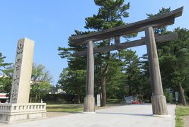 2018梅雨、島根の名所(5/15)：6月25日(1)：出雲大社(1)：出雲ドーム、出雲大社石標