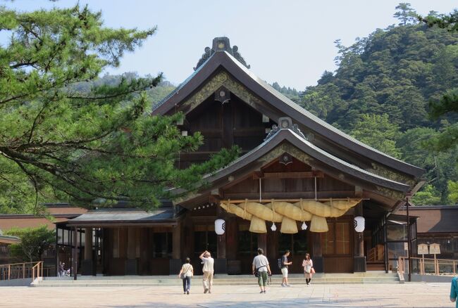 2018梅雨、島根の名所(7/15)：6月25日(3)：出雲大社(3)：拝殿、大注連縄、御本殿