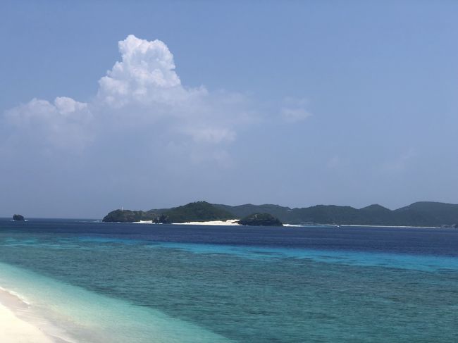 今回は台風12号に悩まされた旅行になってしまいました。(&gt;_&lt;)<br /><br />夏休みを利用して真夏の慶良間諸島へ７日間行く予定でしたが、出発日(7/28(土))に台風12号が関東地方を直撃する予報だったので、振替で出発日を7/30(月)からに急遽変更しました。<br />日曜はどの便も満席だったんで月曜日発になってしまいました。<br /><br />更には迷走台風が九州で停滞したことで、フェリーの運航も危ぶまれたため、阿嘉島の滞在も1日早く切り上げる羽目に…(T_T)<br /><br />＜日程＞<br />●2018/7/30(月)：羽田空港→那覇空港→泊港→阿嘉島（阿嘉ビーチ）<br />●2018/7/31(火)：阿嘉島（ニシハマ、クシバル）<br />　2018/8/01(水)：阿嘉島（ニシハマ）→泊港<br />　2018/8/02(木)：本島・中部観光<br />　2018/8/03(金)：那覇空港→羽田空港<br /><br />＜交通＞<br />羽田空港→(JAL)→那覇空港：\8,890<br />那覇空港→(JAL)→羽田空港：\11,090<br />那覇空港→(タクシー)→泊港：\1,320<br />泊港←(フェリー)→阿嘉島：\4,030<br />泊港→(タクシー)→牧志ホテル：\1,040<br />牧志駅←(ゆいレール)→赤嶺駅：\260 * 2 = \510<br />牧志駅←(ゆいレール)→那覇空港駅：\300<br />レンタカー(9:00-18:00)：\1,196<br />ガソリン代：\1,359(\143/L 8.8L)<br />●合計：\29,735<br /><br />＜宿泊＞<br />阿嘉島　富里(トゥ－ラトゥ)(2食付き) \7,560 * 2泊 = \15,120<br />那覇　　牧志ステーションホテル(朝食付き) \5,975 * 2泊 = \11,950<br />●合計：\27,070<br /><br />＜その他＞<br />座間味村・美ら海税：\100/人<br />ニシハマ送迎：\200/人 * 2回 = \400<br />クシバル送迎：\300/人<br />大泊海水浴場・シャワー：\500/人<br />●合計：\1,300<br />●総合計：\58,105