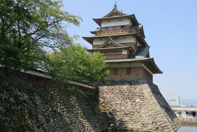 2018夏、長野の続日本百名城(2/9)：高島城(2)：水堀、天守閣、多門、隅櫓、冠木門