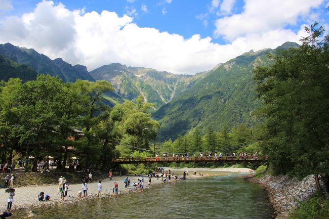 白駒の池、ＳＯＲＡテラス、上高地を周遊するツアーに参加しました。<br />台風の接近が気になっていましたが、台風は東寄りに進路を取ったので当日朝には雨があがり無事出発することが出来ました。<br />まずは、白駒の池に向かいました。白駒の池には３年連続３回目で、今回初めて池を一周しました。<br />標高2,115ｍのところにある白駒の池は涼しくて気持ち良く散策が出来ました。＜ここまでは旅行記・盛夏の白駒の池2018年＞<br />次に、2015年に雲海を楽しめる素敵な絶景テラスとしてオープンしたＳＯＲＡテラスに向かいました。生憎ガスが立ち込め視界が悪く、景色は雲海どころか何にも見ることが出来ませんでした。山野草ガーデンに幻の花とも言われるヒマラヤの青いケシ（ブルーポピー）などが少し咲いていたのでちょっと救われた感じでした。<br />宿泊は、志賀高原・熊の湯ほたる温泉にある志賀パレスホテルでした。ホテルから徒歩５分ぐらいのところで５，６匹の源氏ボタルを見られてラッキーでした。<br />翌朝早起きして朝飯前に木戸池まで散策をしました。早朝の木戸池は御射鹿池の様に緑が鏡の様な湖面に写り込んで綺麗でした。＜ここまでは旅行記・真っ白で何も見られなかったＳＯＲＡテラスとちょっぴり志賀高原池巡り＞<br />最後の上高地では、大正池→河童橋→明神池→バスターミナルとハイキングをしました。久しぶりに好天に恵まれて、穂高連峰が綺麗に見られて良かったです。<br /><br />