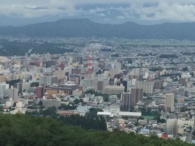 盛岡を丘の展望台から眺めます。