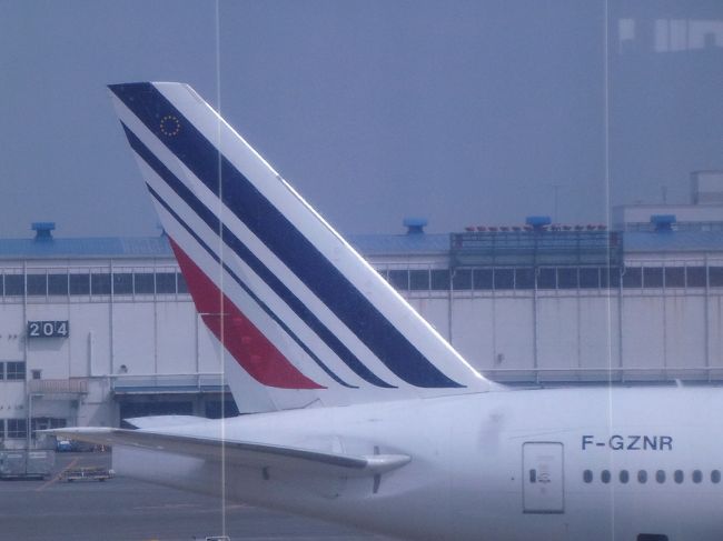 パリ・シャルルドゴール空港は日本から着くと２Eに着く。さてそこから乗り継ぎでフランクフルトなどに行く場合Gターミナルというちょっと離れたターミナルに向かうことがある。エールフランス航空のモニターも実に大きくなりましね。<br />成田からの機体は７７７－３００でした。機内食もまあまあです。飛行機を降りたら２Gターミナルの看板を目指して進む。必ず看板はあるからご心配なく。どんどん進むとやっとEU入国ゲートがある。ここでスタンプをも見えてきました。安心ですね。らってさらに進む。やっと着いたのが２Gです。薄暗い待合室。ここで次の飛行機がゲート何番から出るか見てからゲートに進む。でも何番から出るかの表示が出発時刻の３０分前になっても出ないことがあるので、ゲートの向かって進みゲートをそこで見つける方が乗り遅れないのでお勧めですね。ちょっと暗い待合室ですよ。一応　ラウンジもあって食事も出来ます。端っこに喫煙室がありますよ。モニターで次のゲートを確かめます。（なかなか出ないのゲートに向かいましょう）３０分前になったらここで待っていても仕方がないのでゲートゾーンに向かって歩いて進みます。ゲート番号が出ないことがよくあるようです。さすがフランスですね。エアフランスの一部の都市には２Gから出ますが、ここはエアフランスの子会社リージョナブルジェット、HOPが多いです。いい飛行機です。ボーディングブリッジがないので歩いていきます。