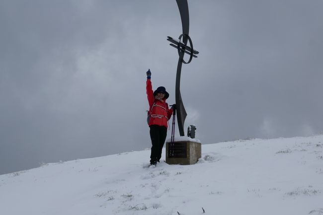 2018年　チロル・ドロミテ（ドイツ・オーストリア・イタリア）ハイキングの旅　７－SCHLIK2000　雪のNiedererBurgstall　登頂
