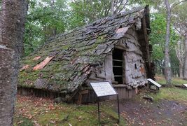 2018秋、道東の名所(9/21)：9月28日(7)：カリカリウスチャシ(2)：復元住居、光苔