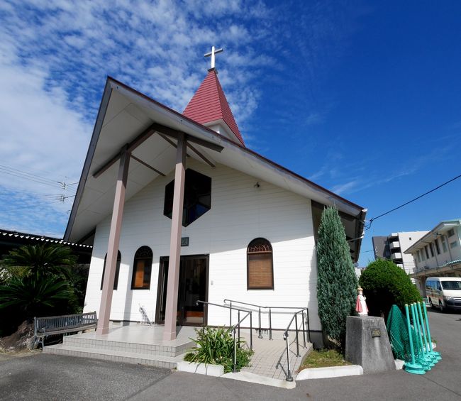 2018.10天草ドライブ旅行３-倉岳大えびす，えびす茶屋で昼食，本渡カトリック教会，天草市立天草キリシタン館