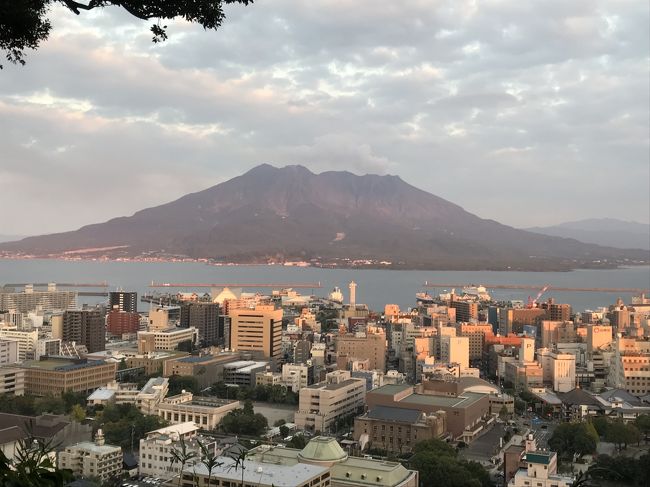 宮崎に行き先が決まり、ネットでいいホテルを探していたところ、宮崎の観光スポット?にも載っていたフェニックス・シーガイア・リゾートがヤフートラベルでポイントも貯まるため、予約しました。口コミでも良さげで、楽しみだな~♪<br /><br />当日は天気も良く、一安心(^.^)<br />羽田空港ではいつも通り、ラウンジで休憩しました。<br />新しく、ドリンクも種類があり、窓ガラス越しに飛行機も見れます。<br /><br />今回は福岡に住んでいる友人と一緒に旅することになり、宮崎空港で待ち合わせし、道中車で連れて行ってもらいました。<br />宮崎と言えばチキン南蛮が有名とのことで、クレイトハウスというお店でチキン南蛮を食べました。女性客も多く、賑わっていました。種類も多く、チキン南蛮のスタンダードなものと、旨辛(豆板?碵とペッパーチーズ)を頂きましたが、とても美味しかったです。また宮崎に来たら寄りたいです。<br /><br />高千穂峡に行こうか迷いましたが、今回は鹿児島へ行くことにしました♪<br /><br />車から桜島が見えてきて、湾からの桜島がきれいでした。<br />2時間位して、仙巌園に着きました。<br />仙巌園は薩摩藩主島津氏の別邸と庭園です。<br />別邸の中は、中央の庭も美しく、和と洋の混ざった当時の佇まいも歴史が感じられました。何より庭から見える桜島がきれいでした。<br />世界文化遺産の反射炉跡や島津家800年の歴史や文化を紹介する博物館、尚古集成館も見ごたえがあります。<br /><br />満喫して、次に桜島を望めるスポットの城山展望所へ。<br />夕方だったため、桜島も夕暮れに染められていました。<br /><br />鹿児島と言えば、白熊が有名ということで、天文館むじゃきへ行きました。自家製ミルクの味も甘さがちょうどよく、かなりビックサイズに驚きましたが、沢山食べても頭にキーンとこなくて美味しかったです♪<br /><br />