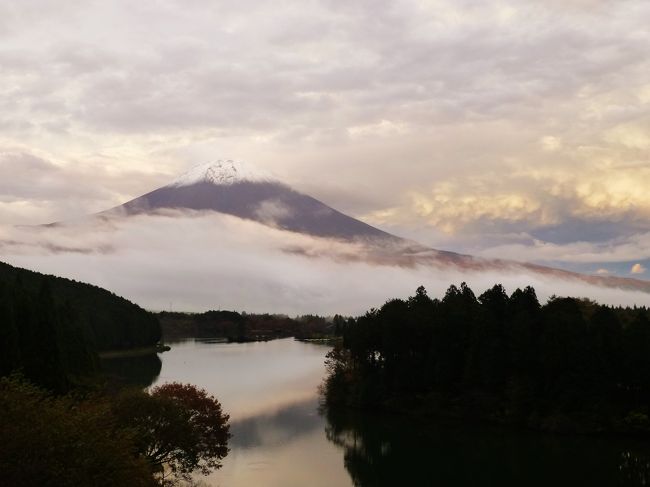 初日は雨だったものの翌日奇跡的に晴れて雄大な富士山を見ることができました！