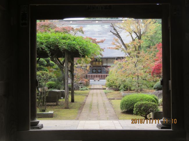 11月11日、午前10時過ぎに自転車で自宅から5～6キロ離れている三芳町の多福寺を訪問しました。　目的は紅葉を見るためです。全体的に色づき始めた感じでした。　あと10日後にはかなり紅葉しているものと思われました。　久しぶりの訪問は厳かな雰囲気を感ぜられ良かったです。<br /><br /><br /><br />*写真は呑天閣から見られる前庭と本堂