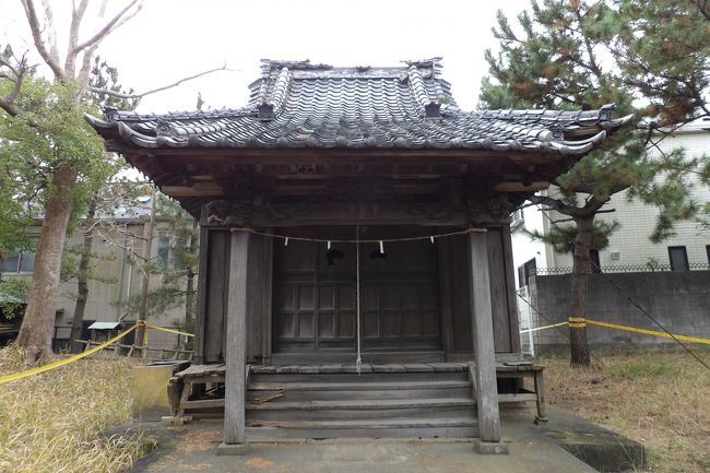 　神奈川県中郡大磯町西小磯に鎮座する八坂神社は素盞嗚命（すさのおのみこと）を祀る神社である。創建や縁起は不明である。<br />　社殿の屋根瓦が台風か何かで飛ばされて、社殿に近付くこができない。このままになっているのは直近の台風により屋根が破損してしまったからであろう。<br />　木鼻は唐獅子で、彫刻は龍であり、一般的なものである。また、屋根には浪の飾り瓦が上がっているが、この浪のデザインは初めて見るものである。この浪の飾り瓦を見ると時代が上がり、明治期に建てられた社殿であろうか？<br />（表紙写真は八坂神社の社殿）