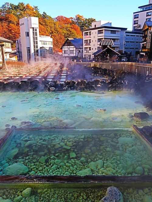憧れの 草津温泉-5 ☆源泉豊富！滝の 湯畑（ゆばたけ）朝の散歩で再訪 和書