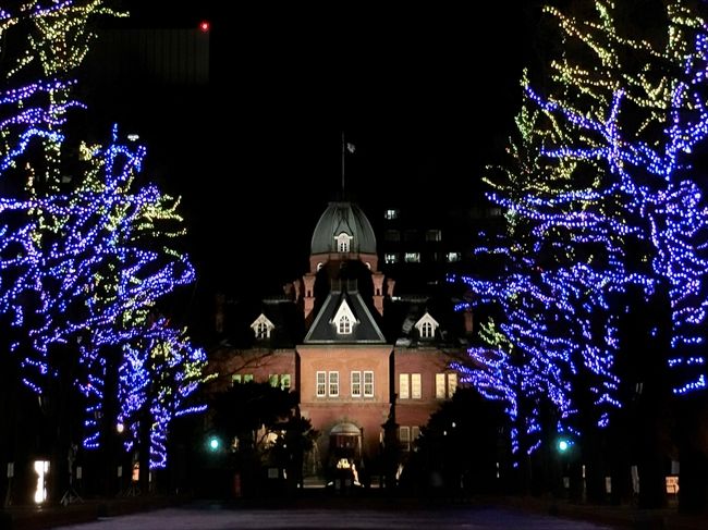 夜の札幌でイルミネーション鑑賞。