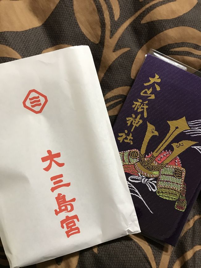 道後温泉へ行く2泊3日の四国巡りツアーに誘われて、友人と二人参加した折大山祇神社に立ち寄ると言うので、御朱印をもらおうと思いました。<br />今日は寅の日で旅行に吉日でもあるし、御朱印帳は持っていないからあったら買おう。なかったら、書き置きでいただいて置こう。と、考え御朱印集め事始めです。