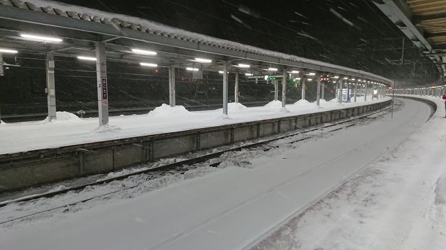 28日夜22:30の函館駅の光景です。<br /><br />クリスマスに続き、今度は、もうすぐお正月ムードの北海道を見に行きました。<br />大寒波の予報も出ておりましたが、これまた大好物、大歓迎!!<br />