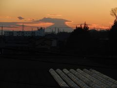 1月10日に見られた雲がかかった影富士