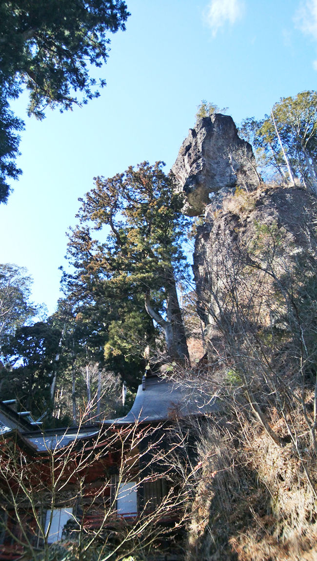 赤城神社から榛名神社へ周りました。赤城山、妙義山と共に、上毛三山の一つ、榛名山の神を祀る神社です。用明天皇元年(586)の創建と伝えられています。<br />現在の主祭神は、五穀豊穣の火の神・火産霊神(ほむすび)と鎮火開運の土の神・埴山姫神(はにやま)です。<br />水分神・高龍神・闇龍神・大山祇神・大物主神・木花開耶姫神を合わせて祀ってあります。南北朝時代頃から上野寛永寺の下に属し、高崎市の里見山阿弥陀院光明寺から別当が派遣され、管理されてきました。近世は、東叡山輪王寺宮兼帯所隣、榛名山厳殿寺・満行宮と称していましたが、明治の神仏分離で、元の榛名神社の社号に返りました。<br />2017年から2025年に掛けて、群馬県内にある文化財修復事業として、過去最高規模の23億円を投じて、百数十年振りとなる大修理を行っています。2017年度から19年度までに、国祖社・額殿を、20年度から21年度までに双龍門を、21年度から25年度までに本社、幣殿、拝殿を、23年度から25年度までに神楽殿の工事を行う計画になっています。<br />表紙の写真は、御姿岩に寄り添うように建てられた本殿です。