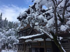 恒例の鰤鴨の後 雪景色の嵐渓荘