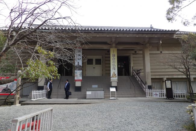 　鎌倉鶴岡八幡宮境内にある鎌倉国宝館では「実朝とその時代」展を開催（2019年1月4日（金）～2月3日（月））している。源実朝没後800年、鎌倉市制施行80周年記念の特別展である。それにしてもたった1ヶ月の特別展とはここ鎌倉国宝館では珍しいのではないか？<br />　展示品には甲斐善光寺（https://4travel.jp/travelogue/10917614）から源実朝像（https://4travel.jp/travelogue/10918775）を借りて展示していた。ただし、パンフレットなどでは善光寺となっており、善光寺といえば長野市であろう。では、なぜ源頼朝像は借りなかったのか？あるいは、政子像（https://4travel.jp/travelogue/10877023）は借りられなかったのか？後者については展示担当者が政子像の存在を知らなかったのであるから展示は有り得ないことだが、何年か前に男性学芸員に政子像を知らせていたのだが、移動してしまったのか‥。今回は女性の学芸員であった。<br />　今回は鶴岡八幡宮に奉納されている国宝の弓矢（12世紀）が展示されていたが、鎌倉時代以降では神社に弓矢が奉納されることがなかったのだが、江戸時代の幕末になって武蔵国大國魂神社（https://4travel.jp/travelogue/11355128）に奉納された弓矢を宝物殿で見ているので心安らかに弓矢を見ることができた。<br />　また、県文化財の明庵栄西像（寿福寺）も展示されていたが、これは昨年当たりに上野の東博で見たものだ。しかし、今年の元旦にも壽福寺仏殿で明庵栄西像を拝んだ。壽福寺には市文化財の明庵栄西像もあるのだという。<br />　喫茶養生記（重要文化財）も展示されていたが、禅（臨済宗）といえば、庭造も重要なアイテムなのだが、学芸員は実朝所縁のお寺はそれほど巡ってはいないのだろう。あるいは巡っても隅々までは見（せてもらっ）てはいないのだろう。<br />　金剛寺の五輪塔はこれまでも何度か目にしているが、秦野市の金剛寺や源実朝公御首塚を訪れたいと思っている昨今は意味があると感じられる展示である。<br />　それにしても展示説明文からは運慶作の仏像と書きたいのにそれができない苛立ちが伝わってくる。鎌倉時代には鎌倉の郊外にあたる横須賀市や横浜市に運慶仏が残っていて、中心の鎌倉には一躯（いっく）もないなどというのは、ここ鎌倉国宝館の担当学芸員の力量不足を示してはいないか？<br />（表紙写真は鎌倉国宝館）