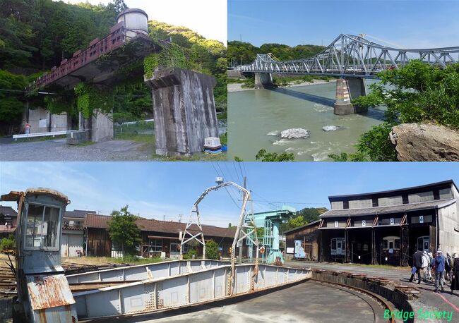 　浜松からレンタカーで天竜川周辺の鉄道遺産等を巡る旅です。天竜浜名湖鉄道天竜二俣駅の転車台や車両基地は、時間指定ですが毎日見学できお勧めです。この他、国鉄佐久間線や光明電気鉄道等の名残や天竜川に架かる橋も観てきました。