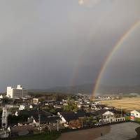 東北旅行の１泊目瀬波温泉はぎのやに泊まる・綺麗な虹が