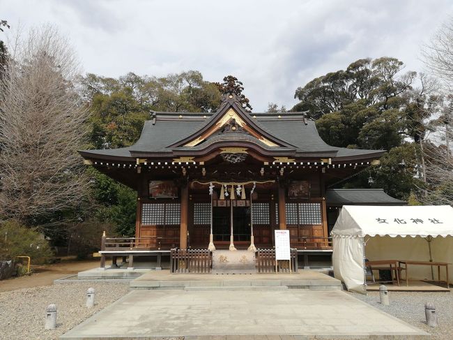 茨城の龍ヶ崎で神社見っけ<br />　　　<br />　　女化神社<br />う~ん　なんか怪しいげな........<br /><br />神社の手前に鎮座していたのは狛犬ではなくキツネでした。<br />